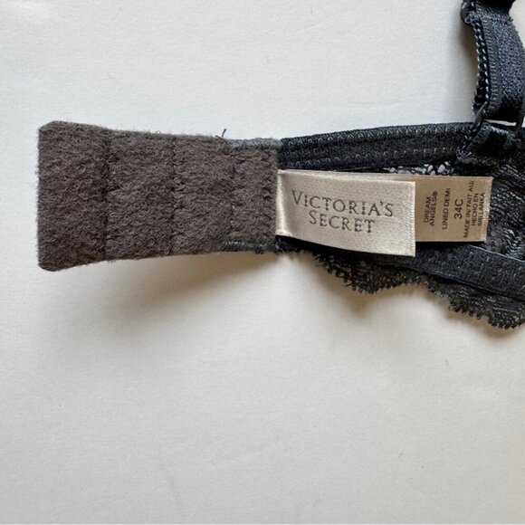 Victoria's Secret Bra Dream Angels Lined Demi Gray Pink Satin Silver Label 34C - Picture 6 of 10